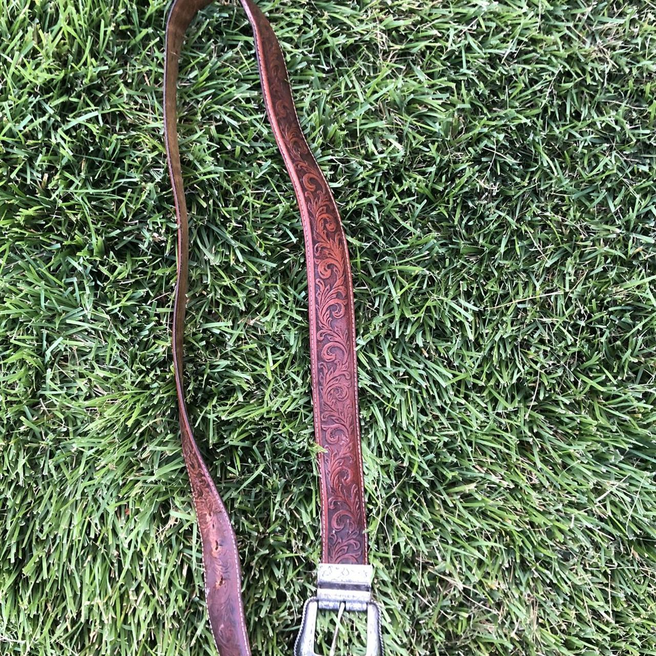 Leather men’s belt Vintage Western style... - Depop