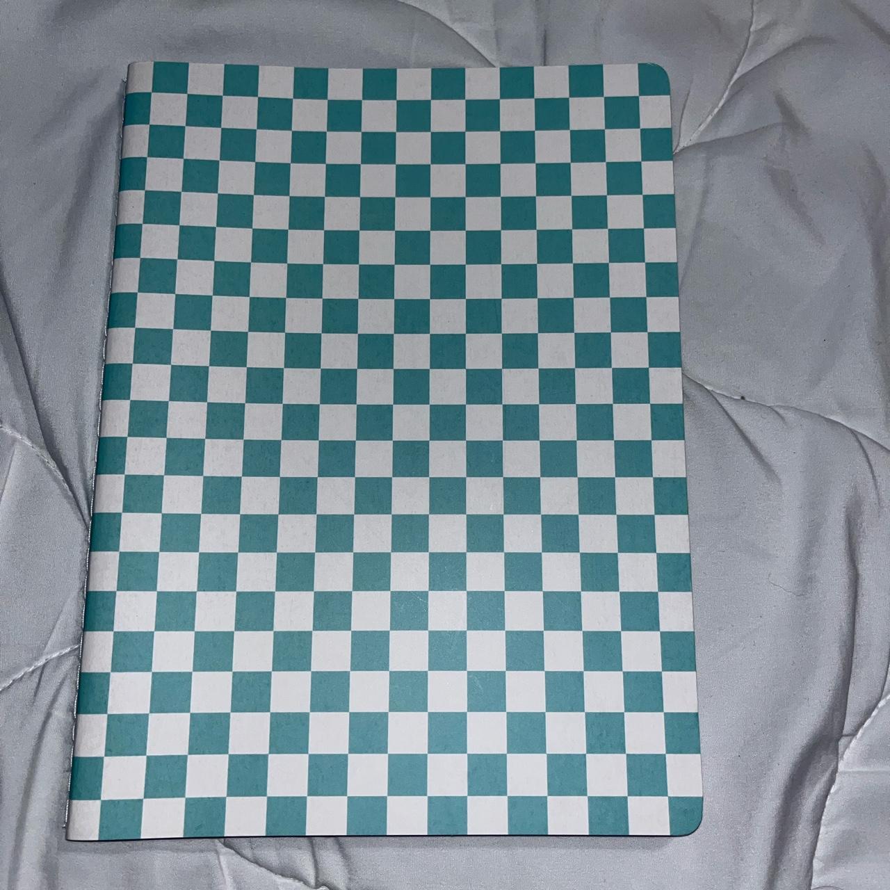 🫧•Checkerboard print notebook with one sheet of cute... - Depop