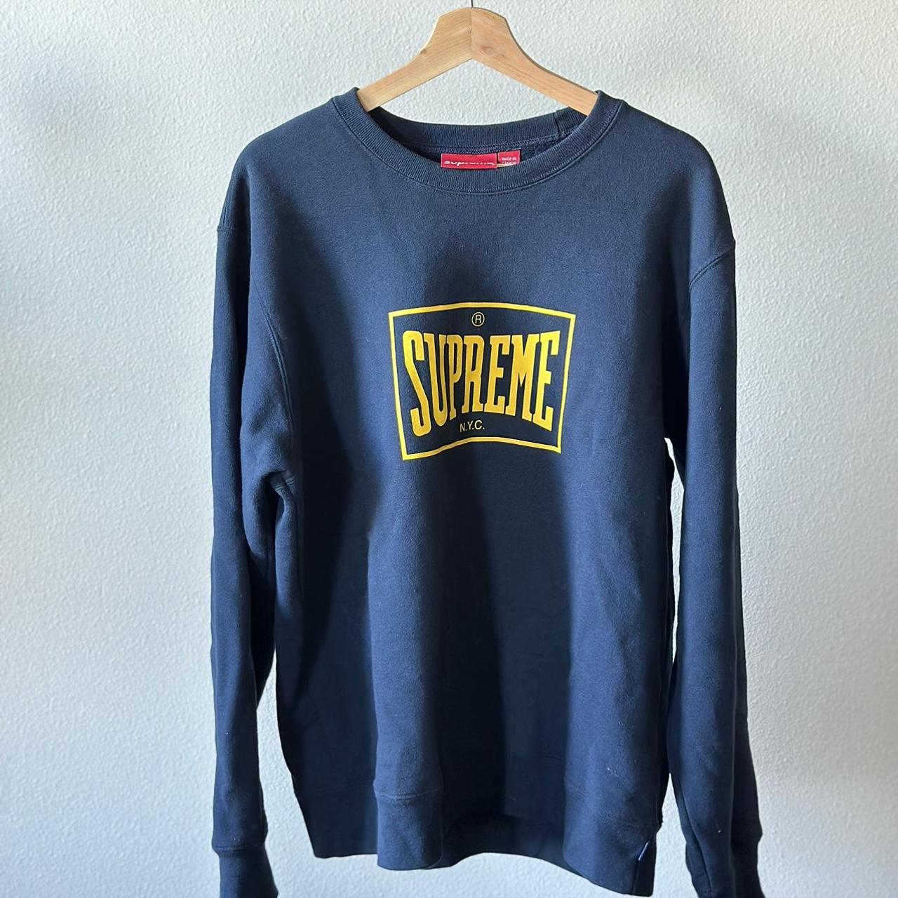 Supreme Warm Up Crewneck (SS19) - Navy 