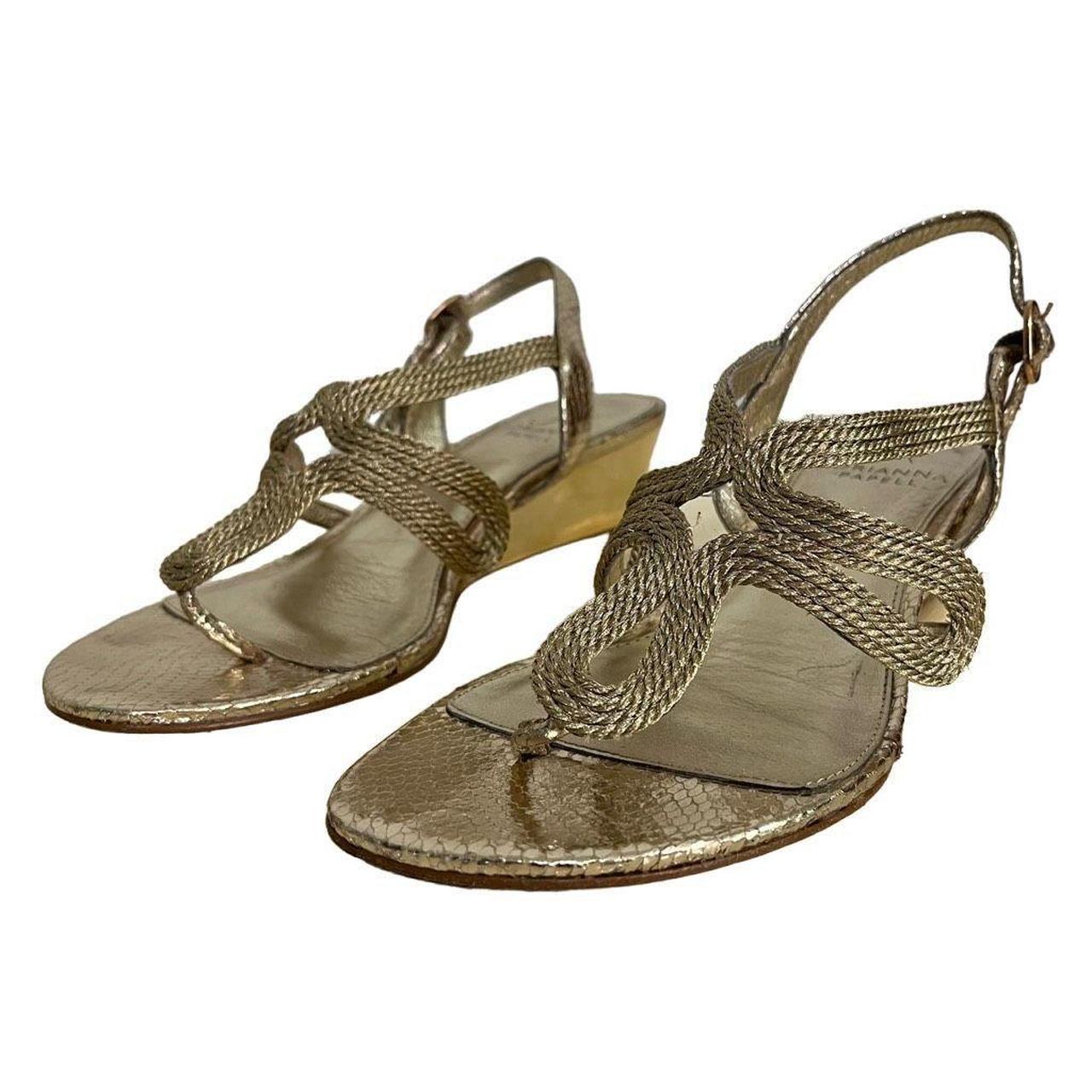 Adrianna Papell Gold/Silver Sandals Size 7.5 In... Depop
