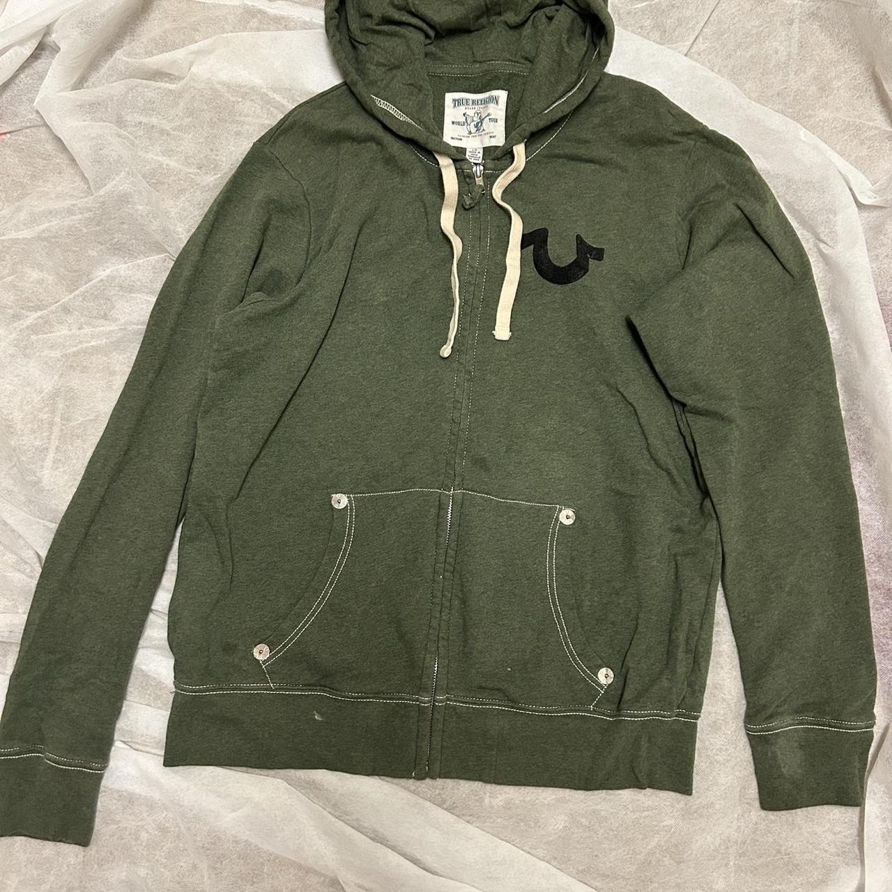 Olive green true 2025 religion hoodie