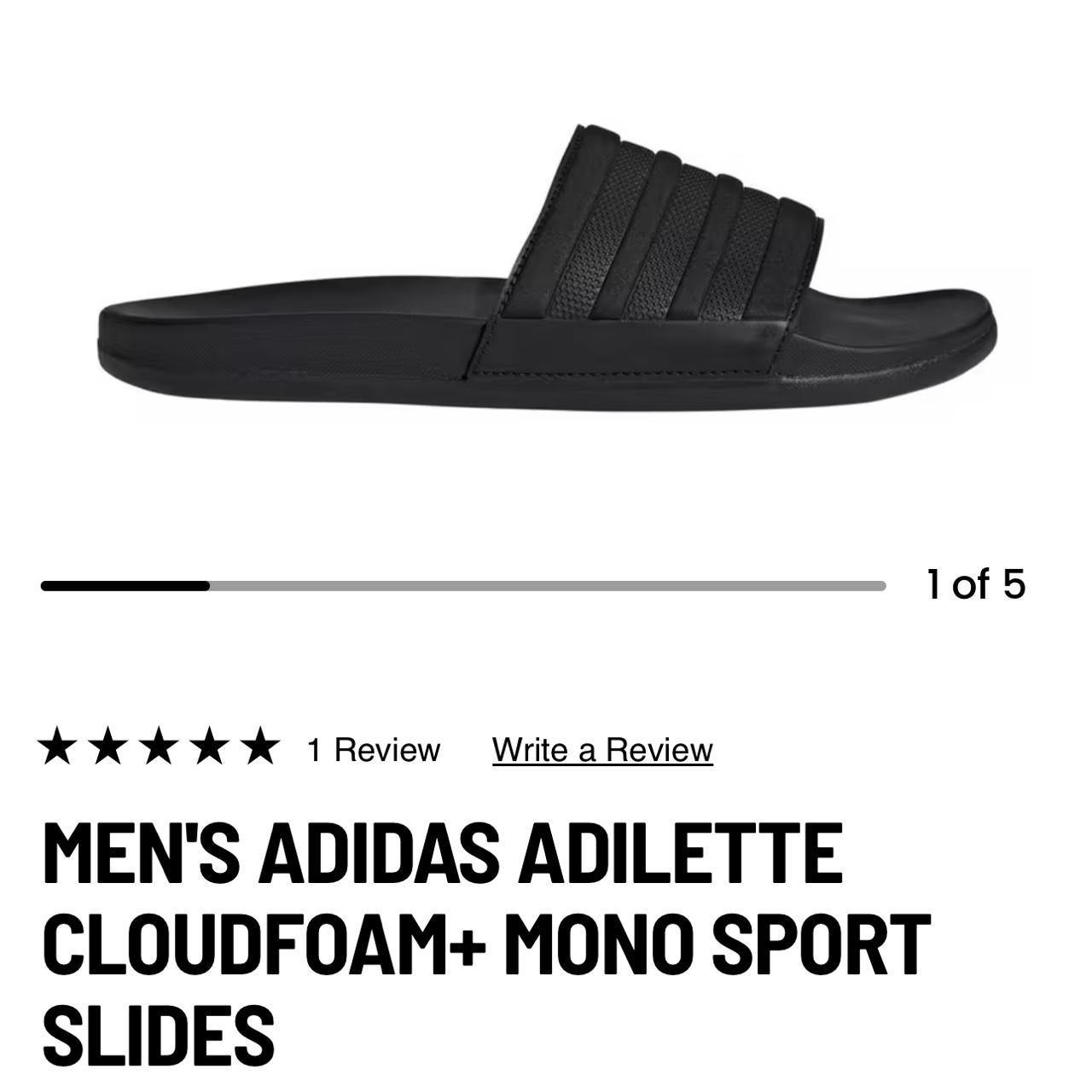 Adidas Black Adilette Cloudfoam Mono Sport