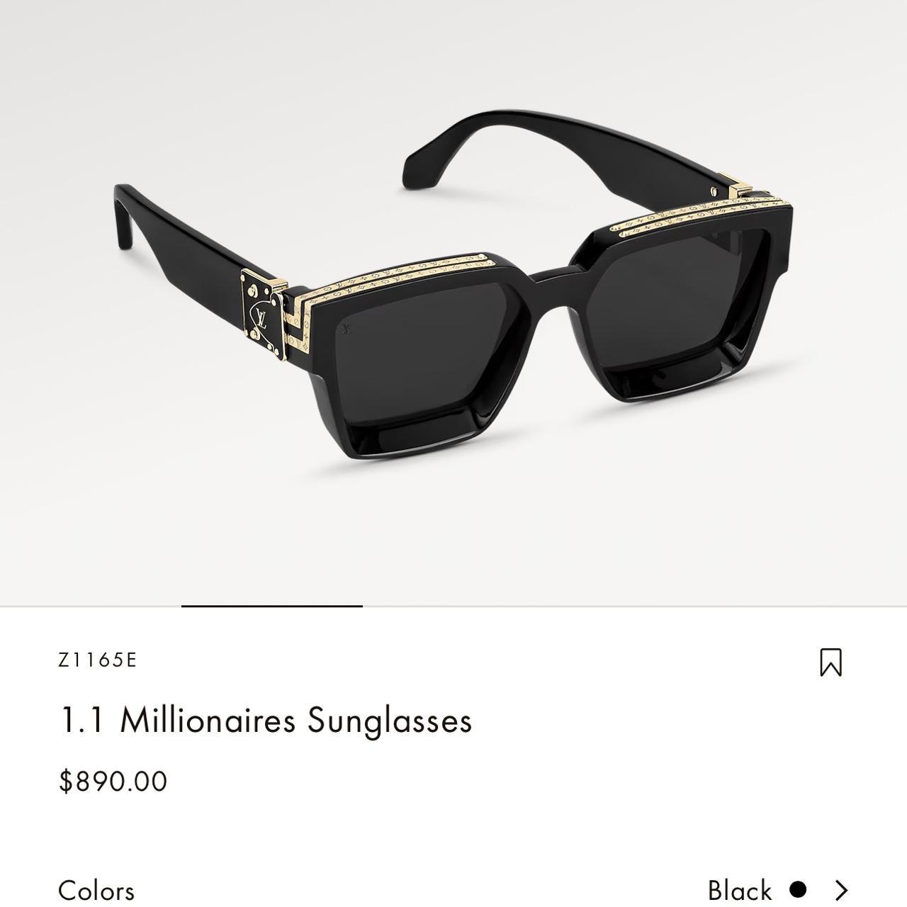 LOUIS VUITTON MILLIONAIRE 1.1 Z1165E Black Gold Sunglasses Men's