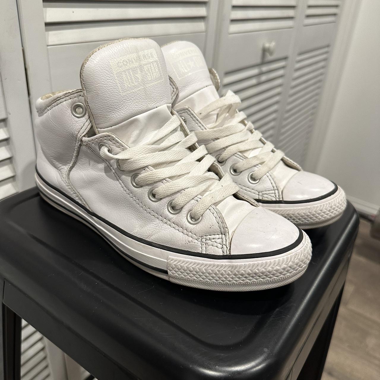 Mens white leather sale chuck taylors