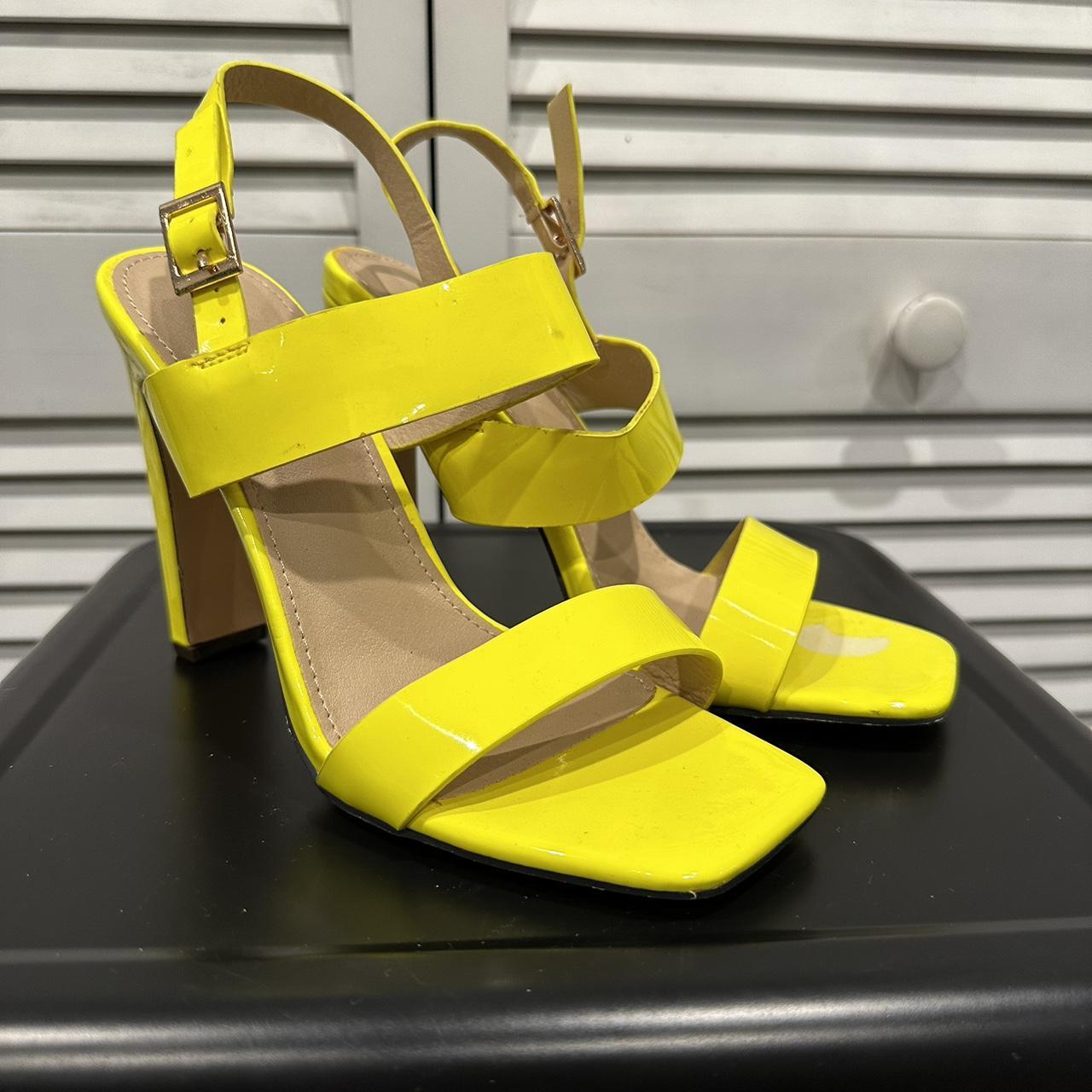 Yellow hot sale patent sandals