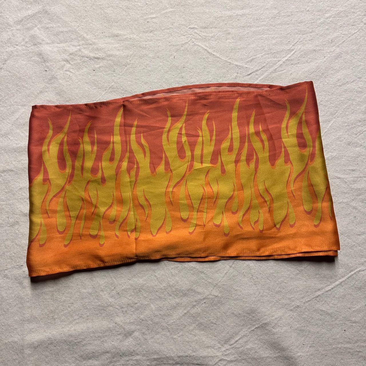 Women's Scarf - Orange/Multi – Flame Pattern Scarf - image 3
