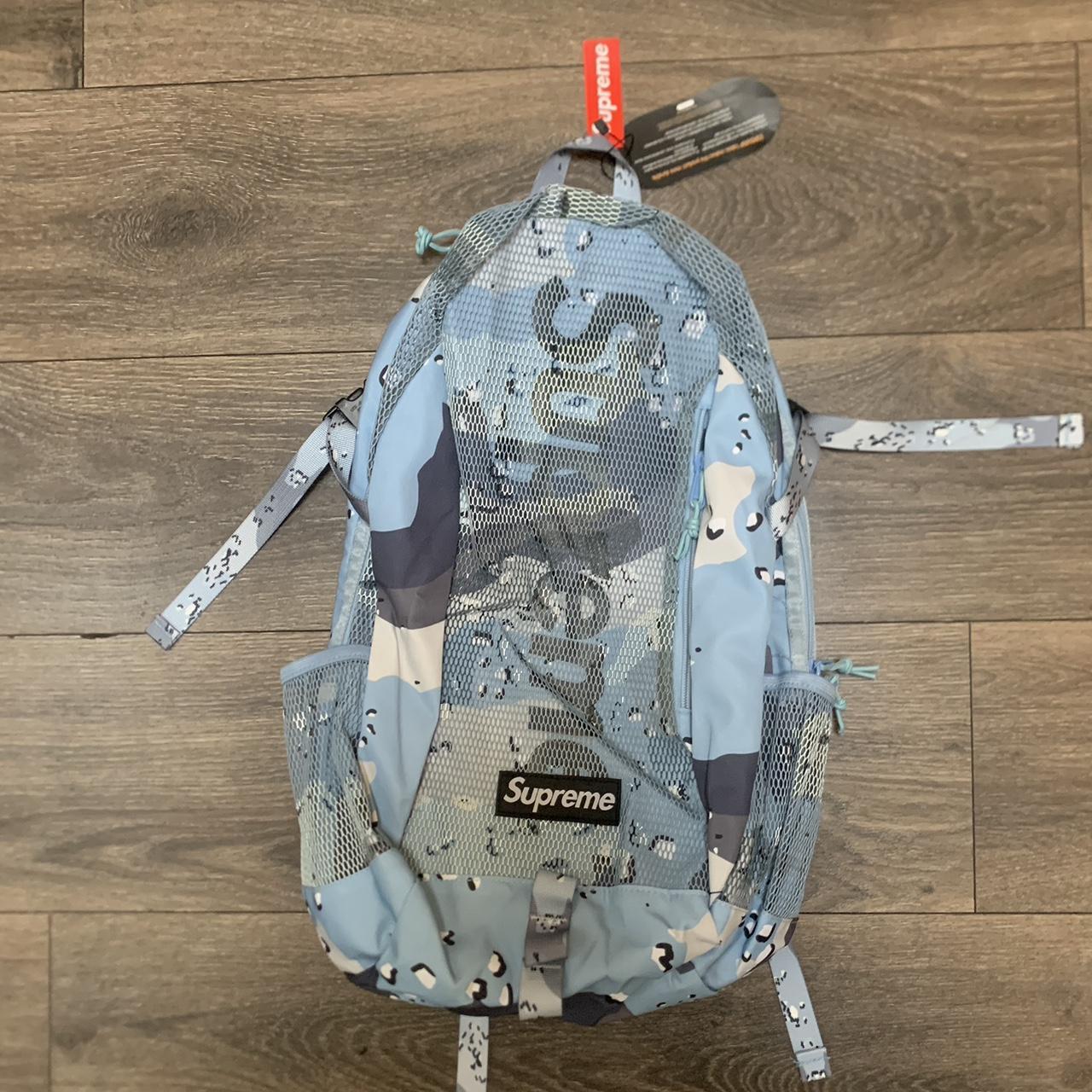 Supreme blue chocolate chip camo backpack hot sale