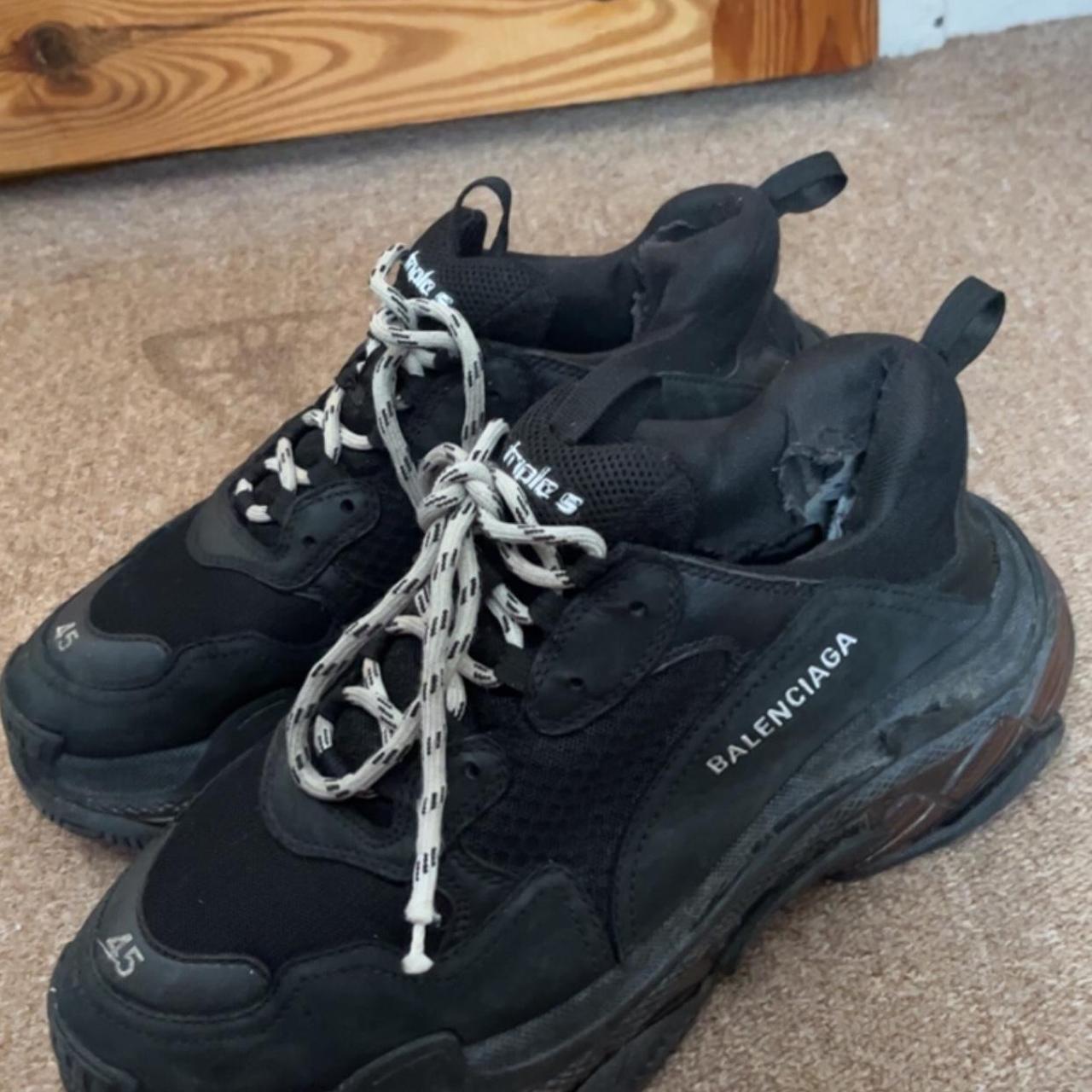 Balenciaga triple S clear bottom black. RRP... - Depop