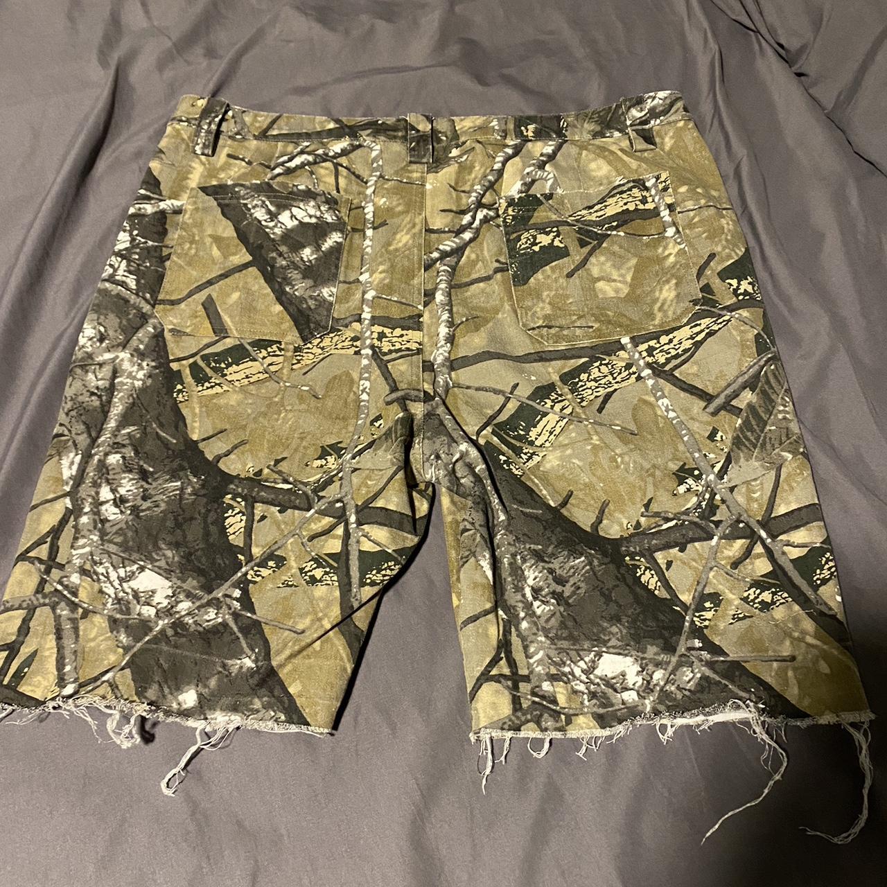 really nice distressed camo tree jorts #jorts #camo... - Depop