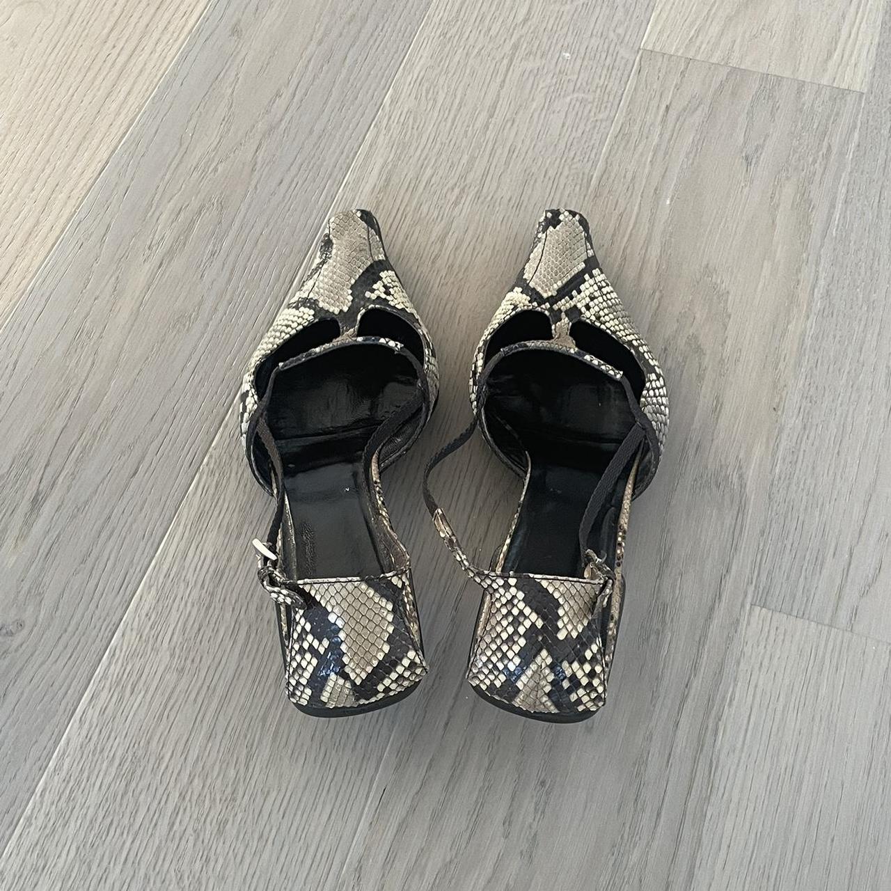 Prada vintage snake skin leather kitten heels EU40... - Depop