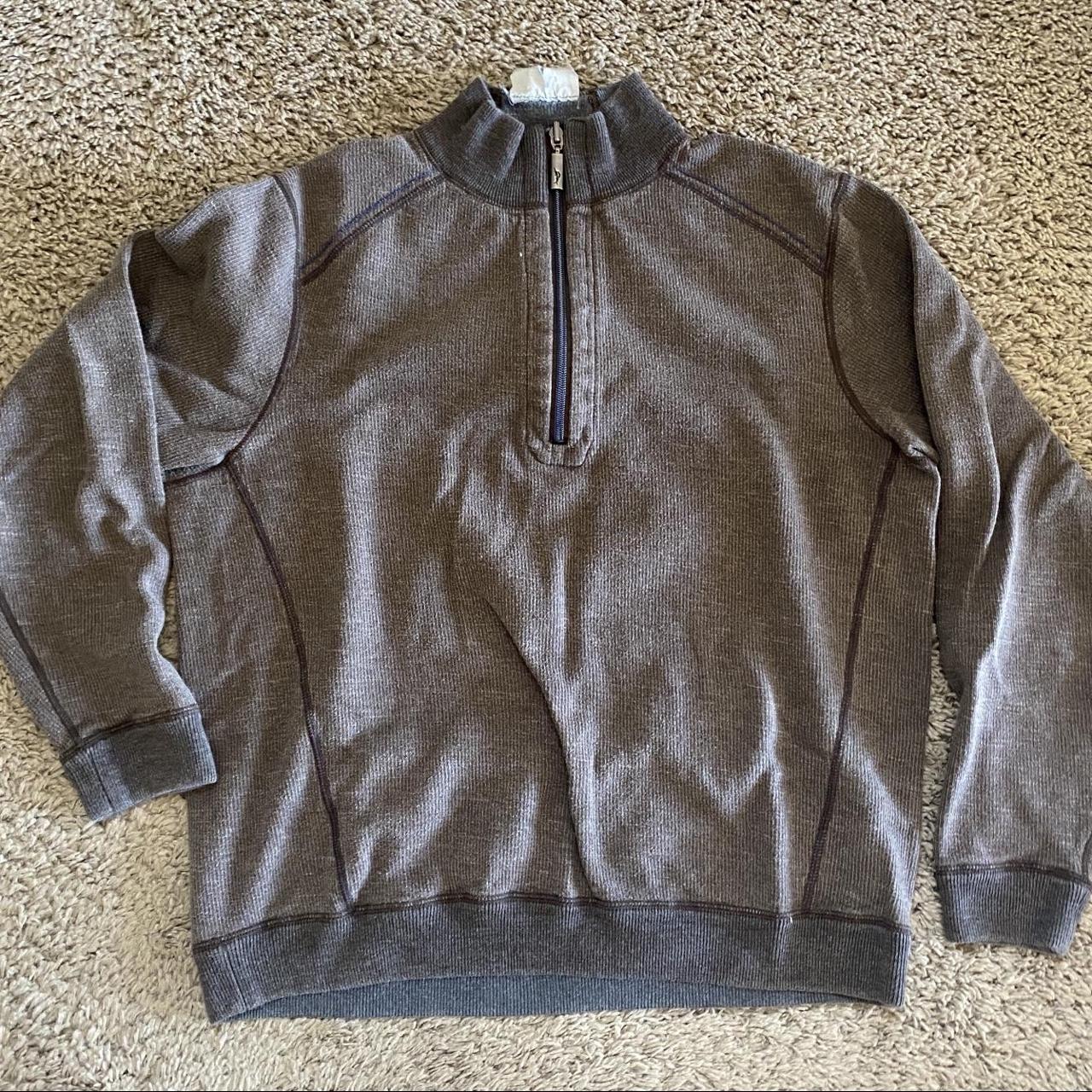 Tommy Bahama Reversible Sweater Brown And Grey Worn Depop