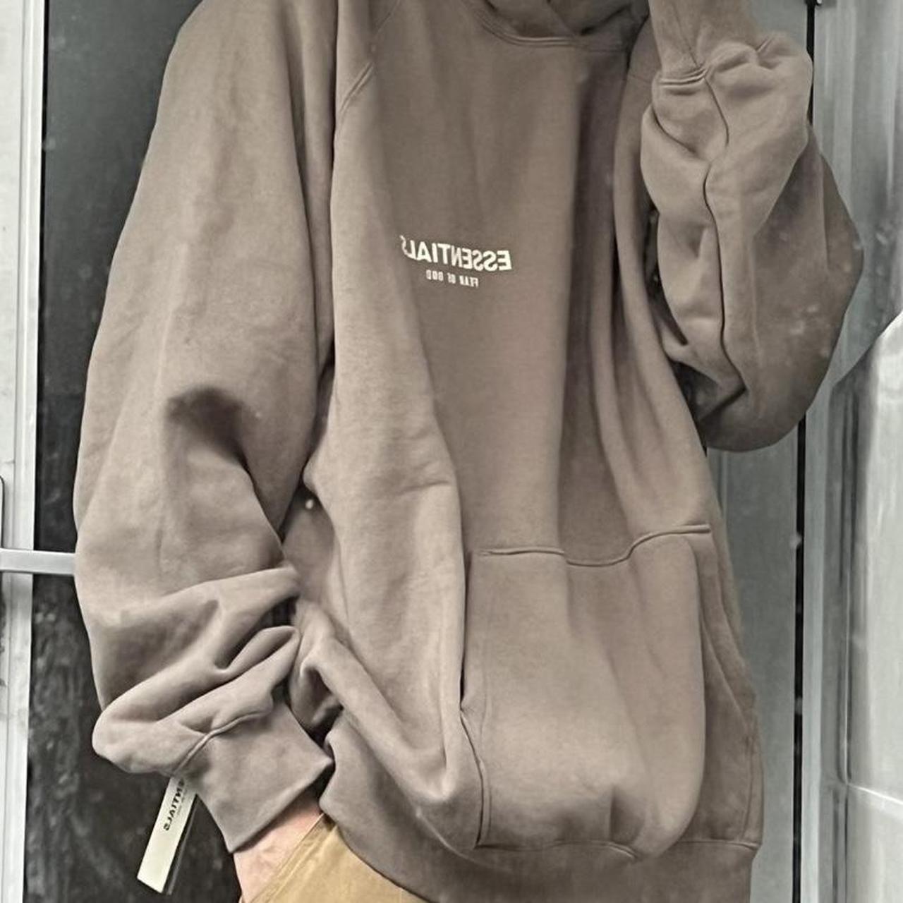 Mens Hoodies Essentials Fear Of God Brown Hoodie FEAR OF GOD
