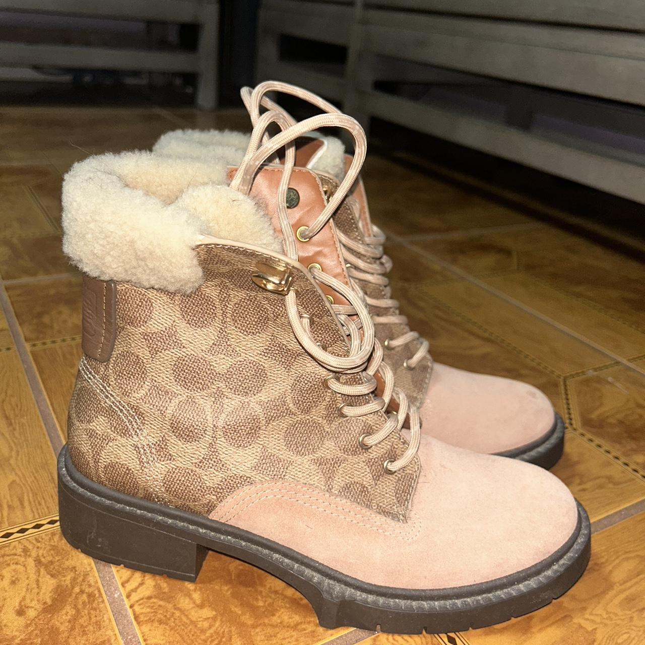 pink coach snow boots