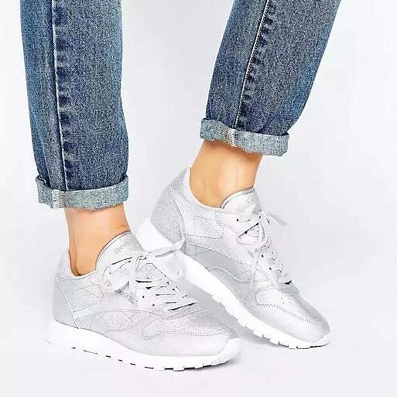 Reebok Glitter Classic Leather Sneakers Basically Depop