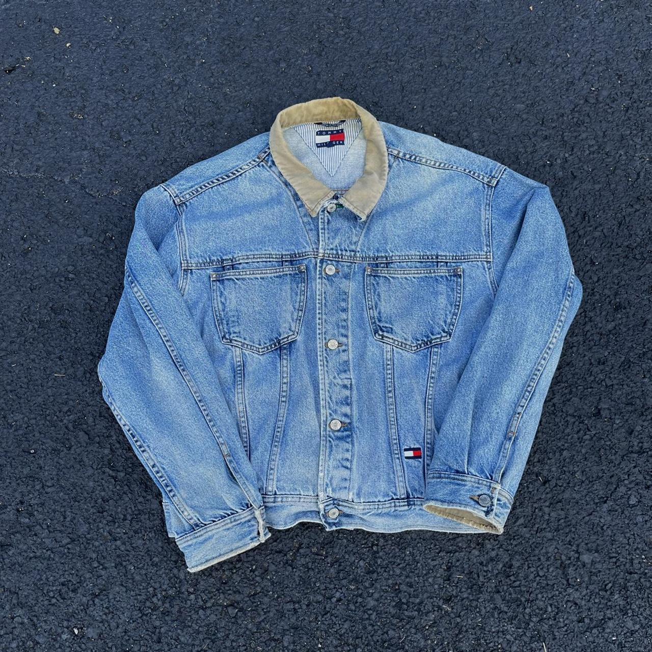 Vintage Tommy Hilfiger denim jacket Size:XL Has... - Depop