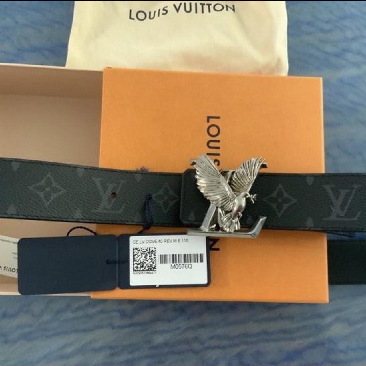 Louis vuitton belt size 100/40 in damier ebene - Depop