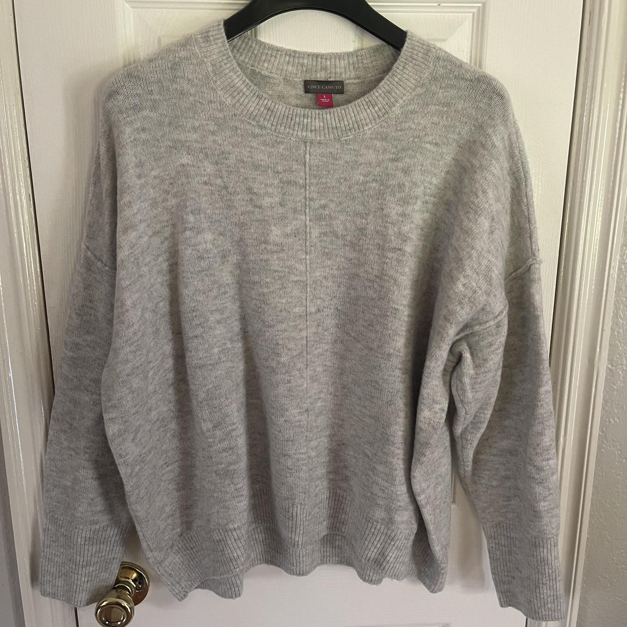 Vince Camuto women’s grey sweater, size L, worn once - Depop