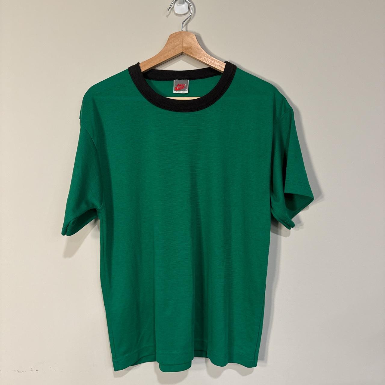 Crazy Vintage Nike mesh blank t shirt green Size... - Depop