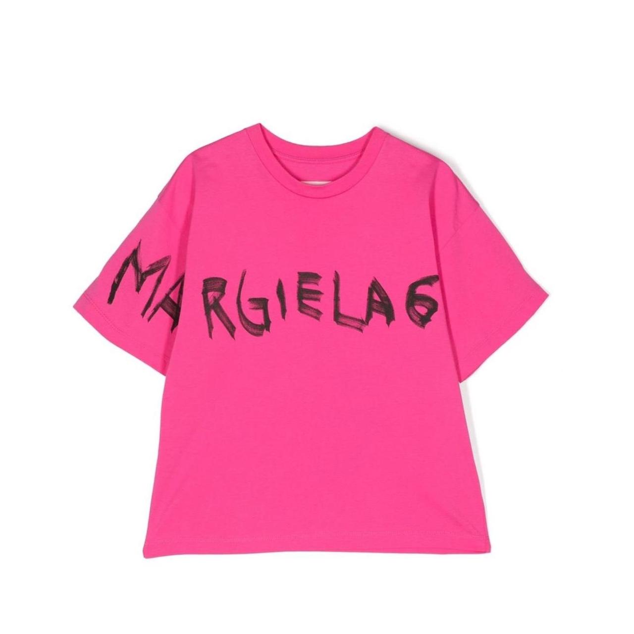Pink and black Angie t-shirt MM6 Maison Margiela | Depop