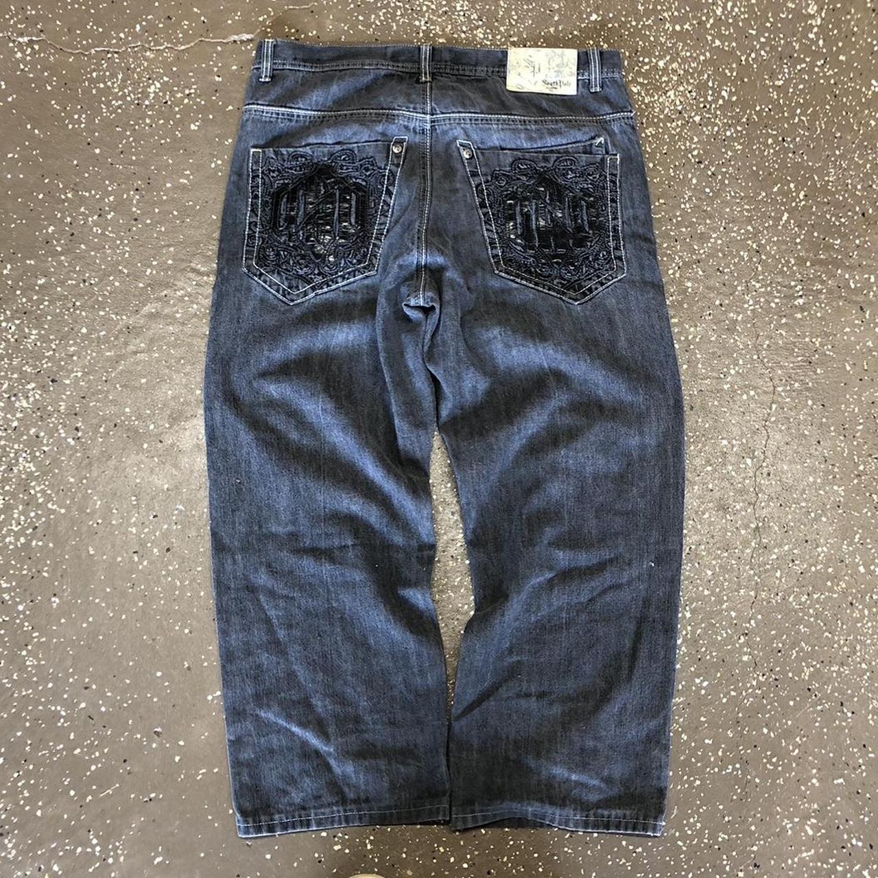 Y2K 2000s SouthPole black Jesse Pinkman jean pants... - Depop