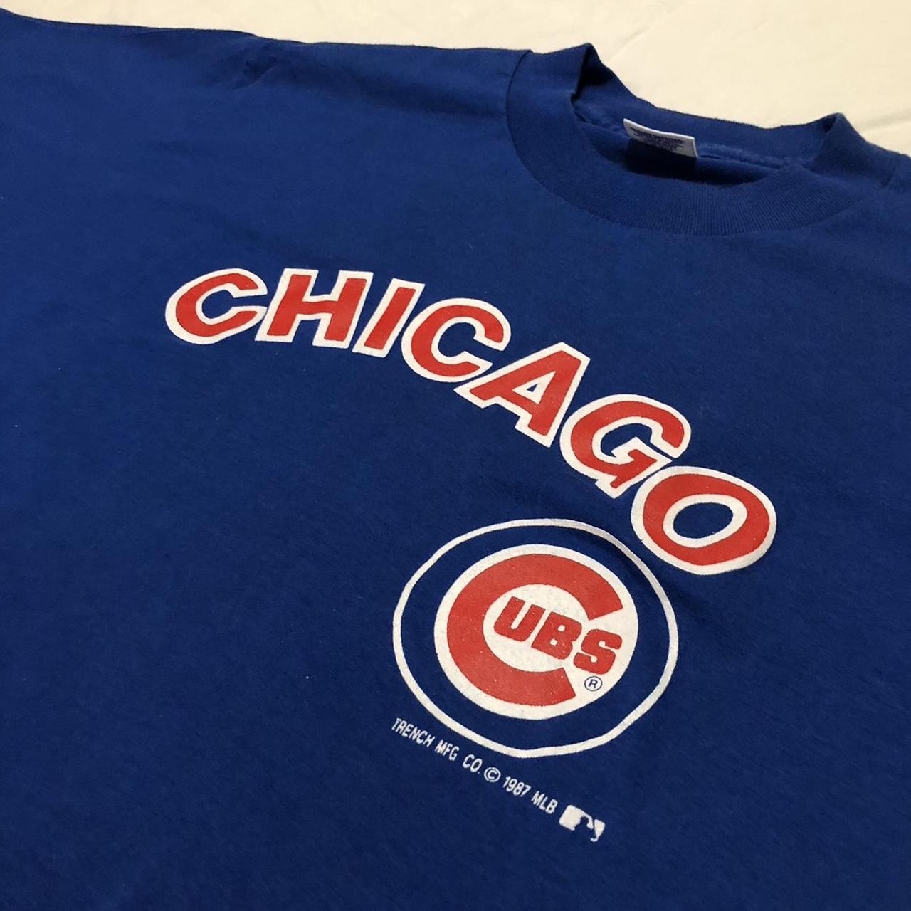 Vintage Chicago Cubs TShirt XL MLB Baseball Blue - Depop