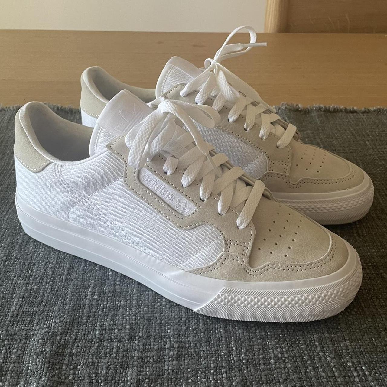 adidas Originals Continental vulc sneakers in white. Depop