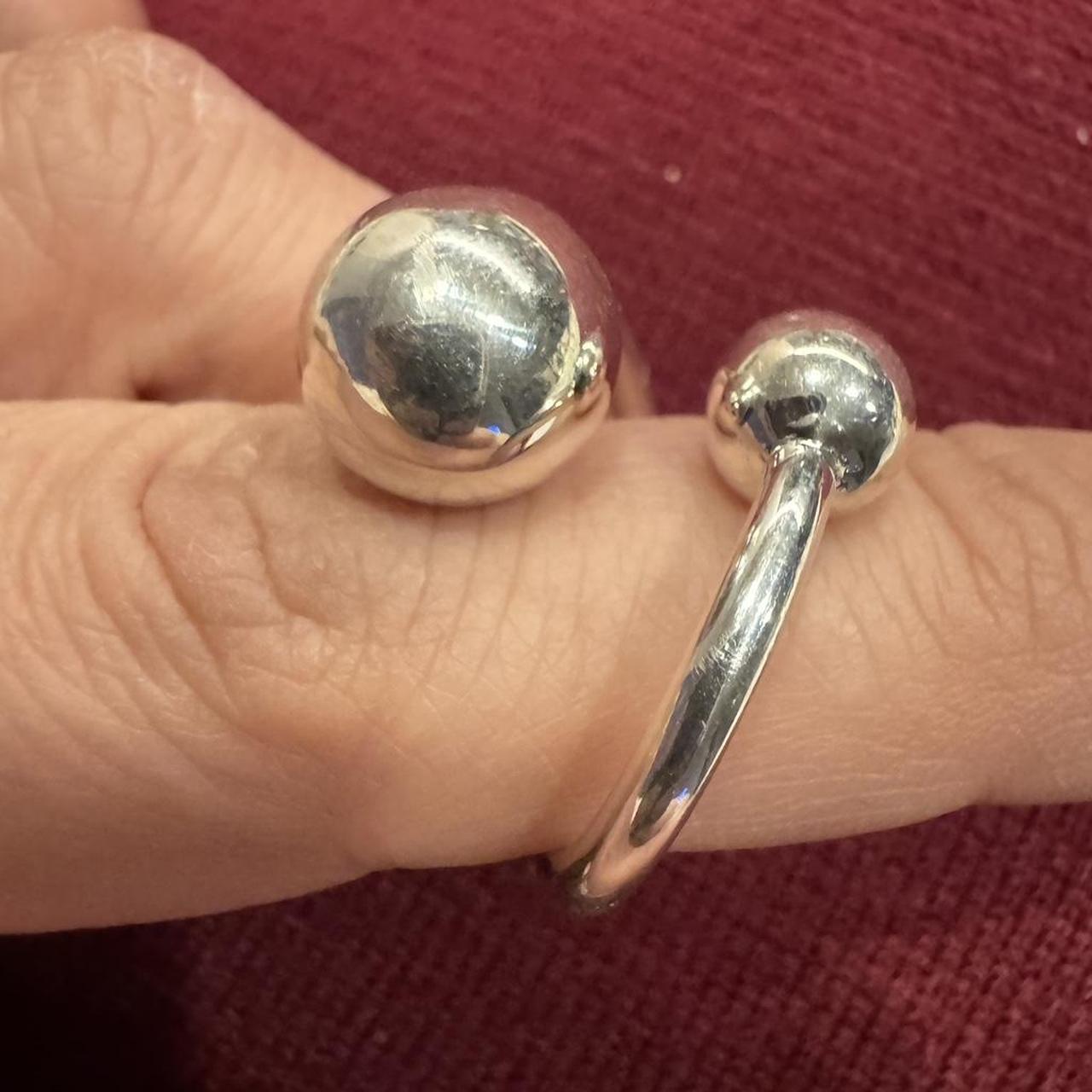 Women's Ring - Silver – Silver ball ring - statem… - image 2