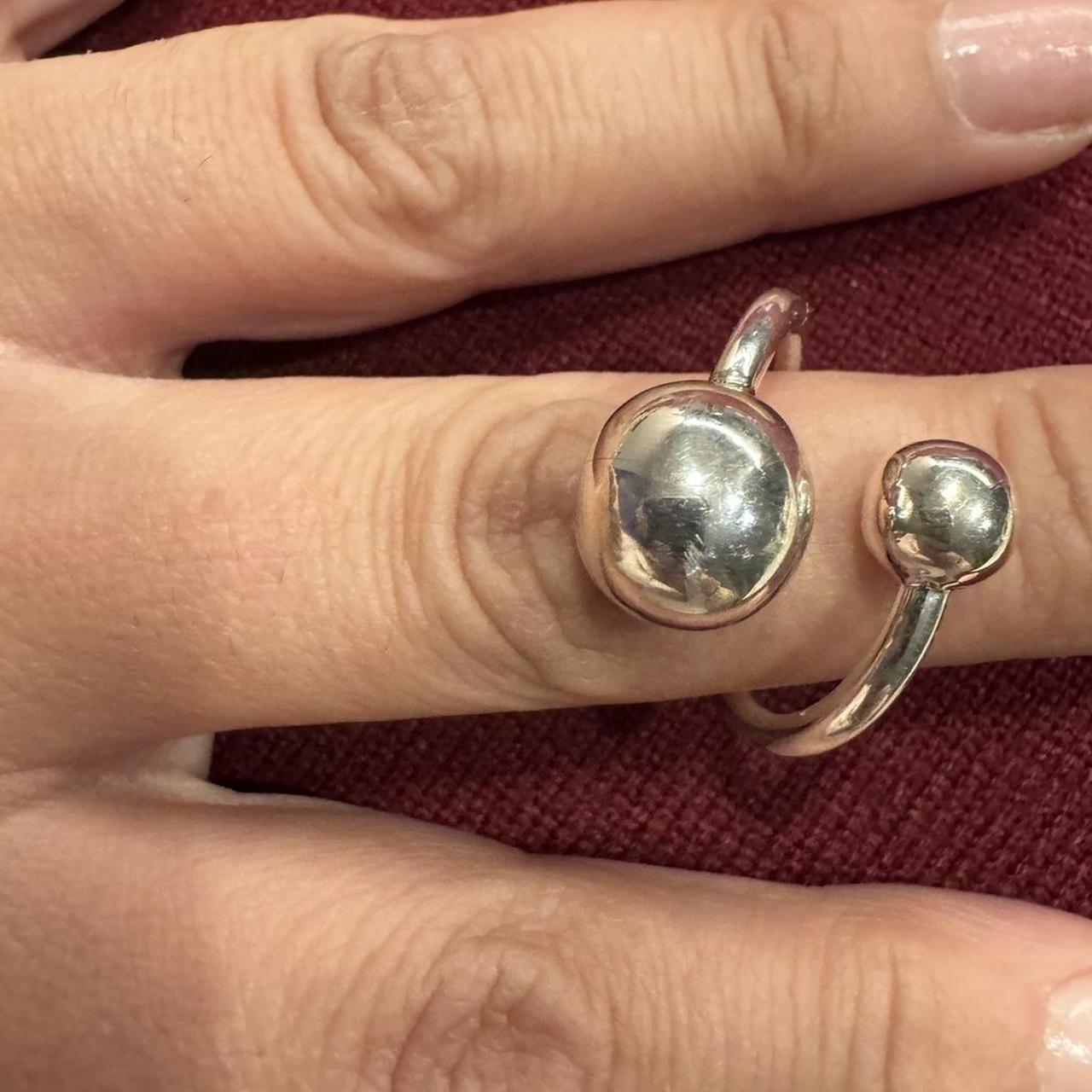 Women's Ring - Silver – Silver ball ring - statem… - image 3