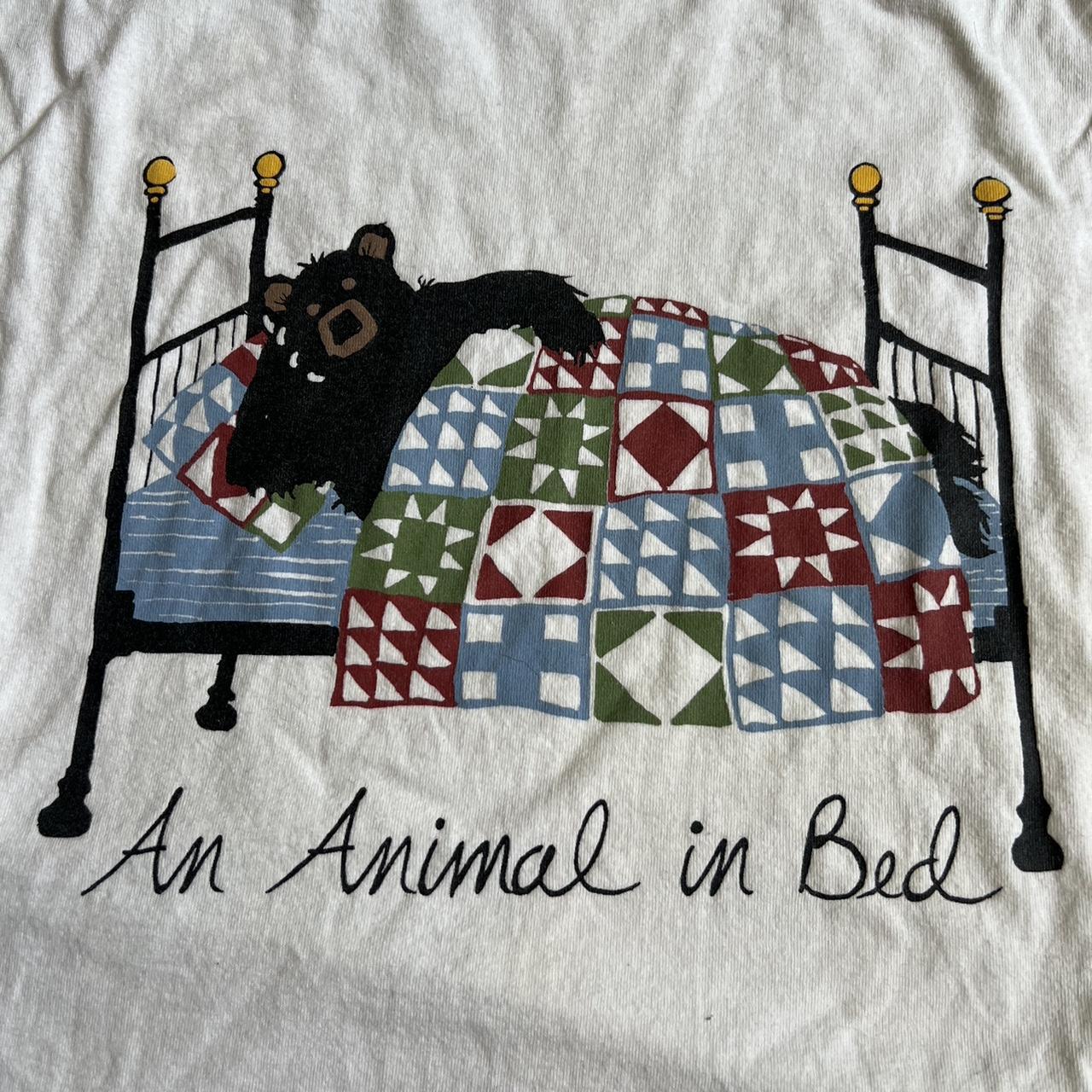 Cropped 'An Animal in Bed' Tshirt Made in Canada... Depop