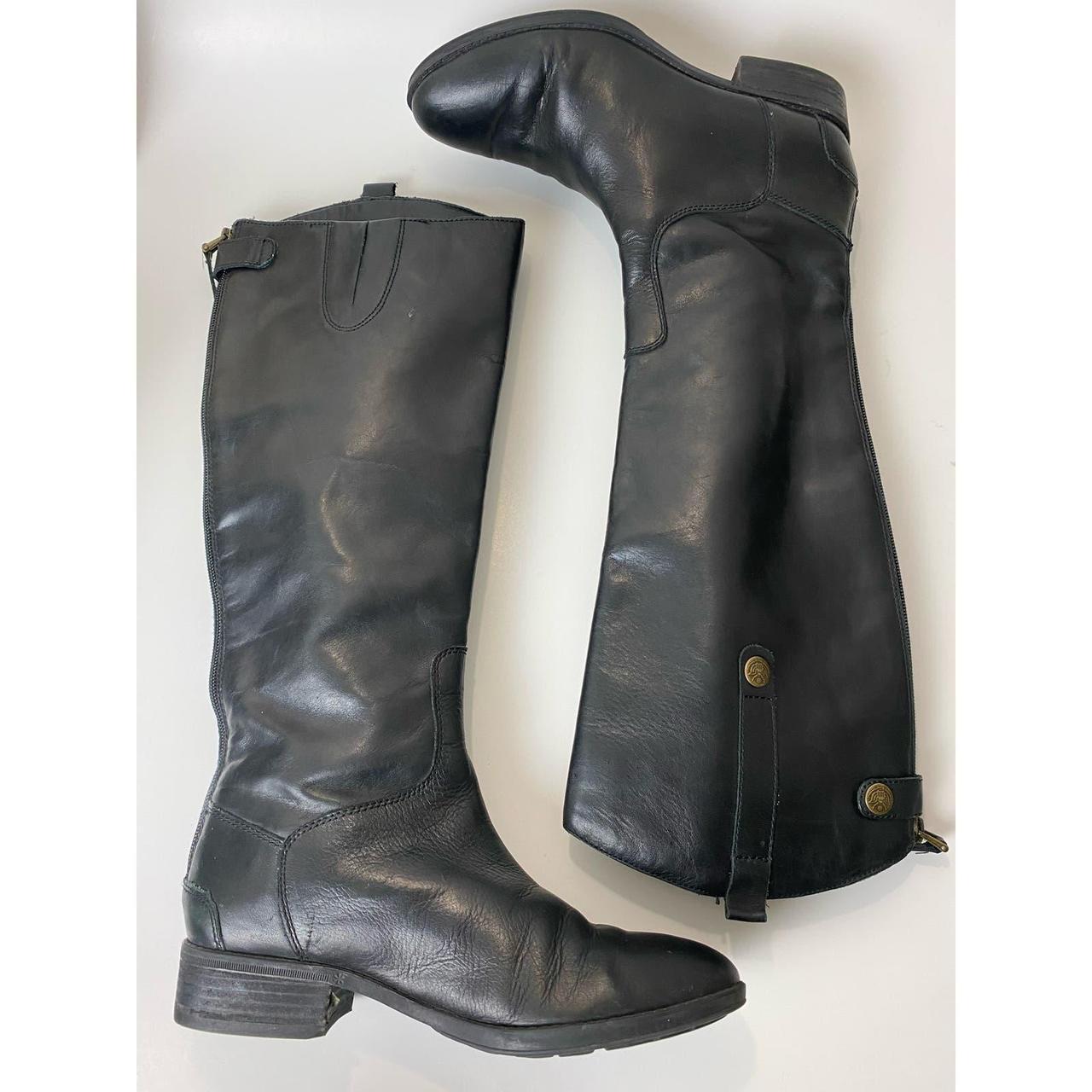 SAM EDELMAN Penny Black Leather Riding Boots. Depop