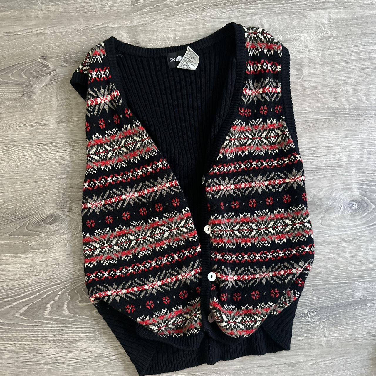 vintage knit vest no flaws branded for exposure Depop