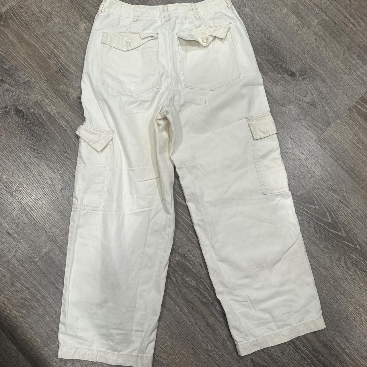 cream cargo pants small flaw shown on back Depop