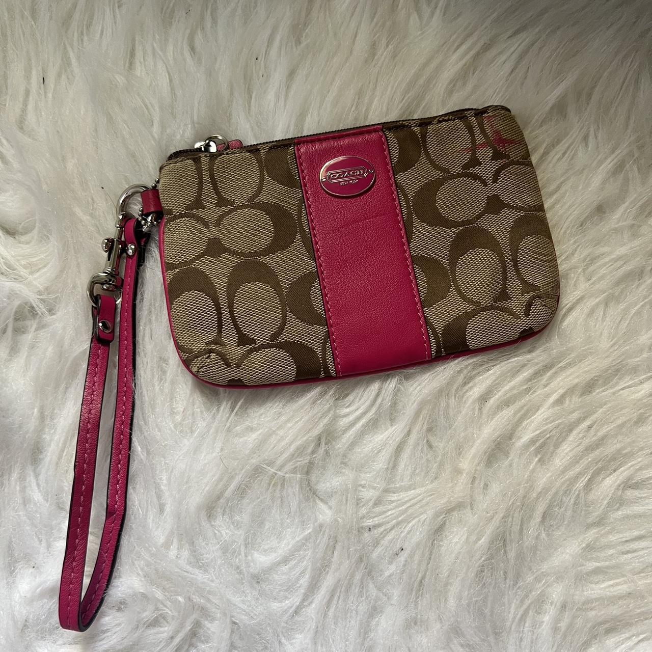 Coach, Bags, Coach Card Holder Brown Red Pink