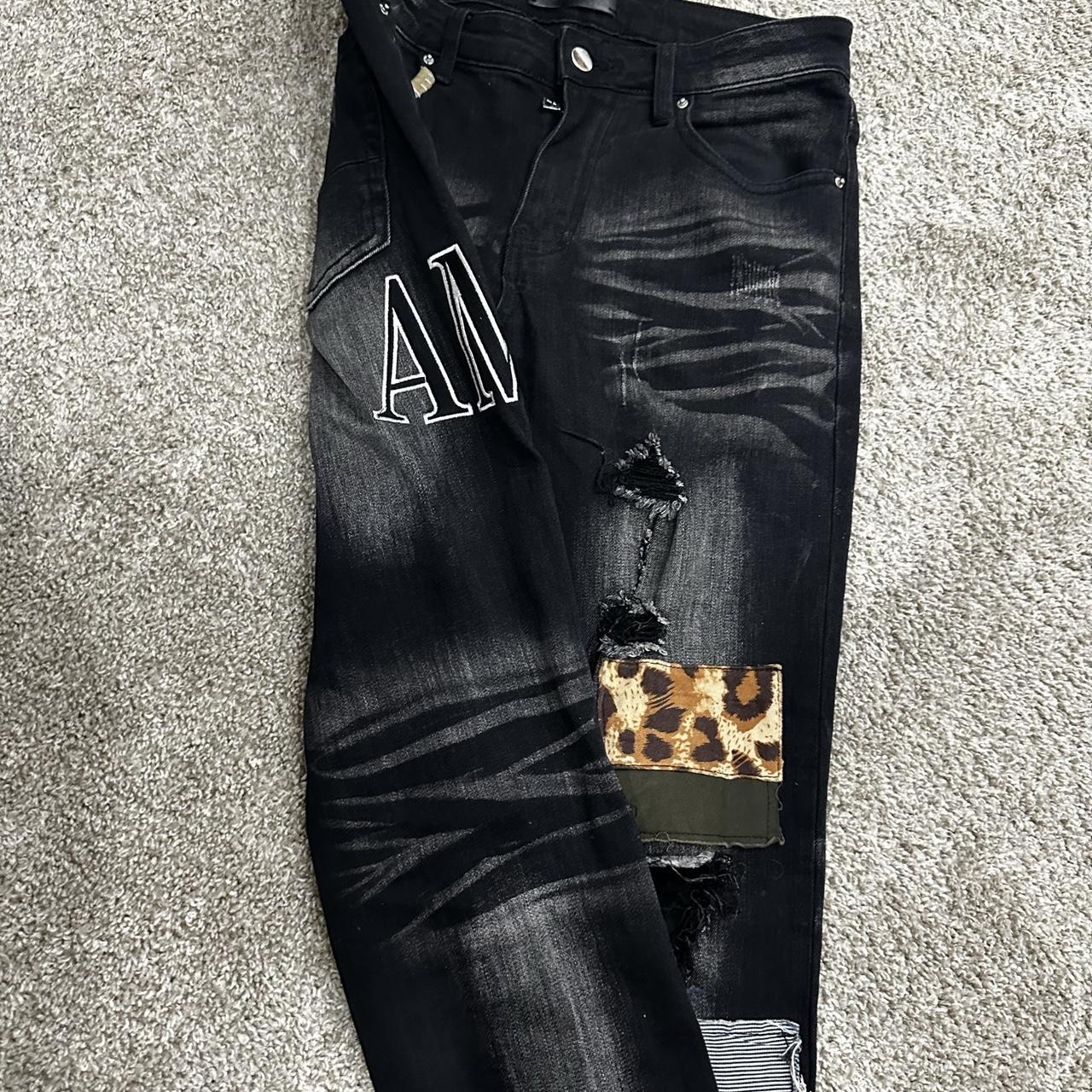 Amiri Clothing Black And Gold Amiri Jeans Patch Jeans Mike Amiri