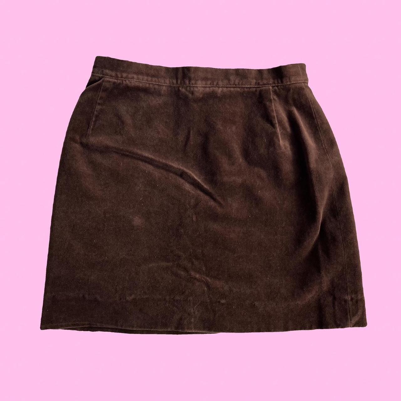 xss brown mini skirt!! fuzzy material! button and... Depop