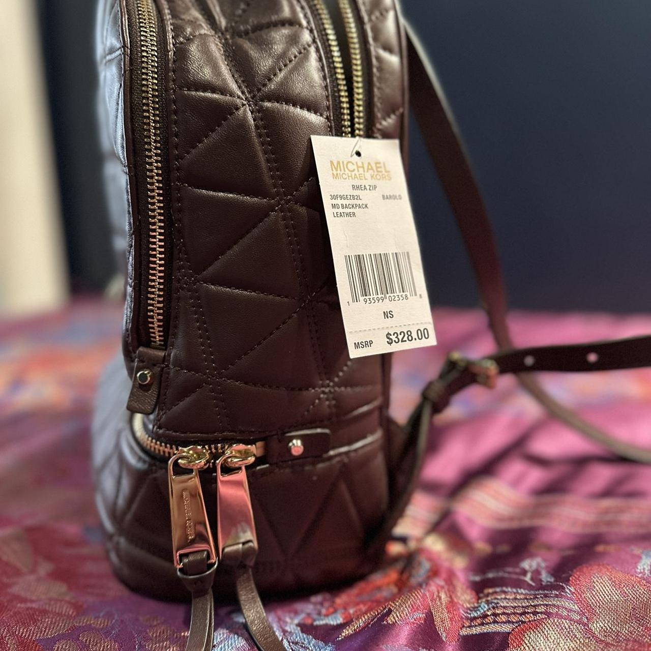 Michael Kors Leather Rhea Zip MD Backpack BRAND NEW... -