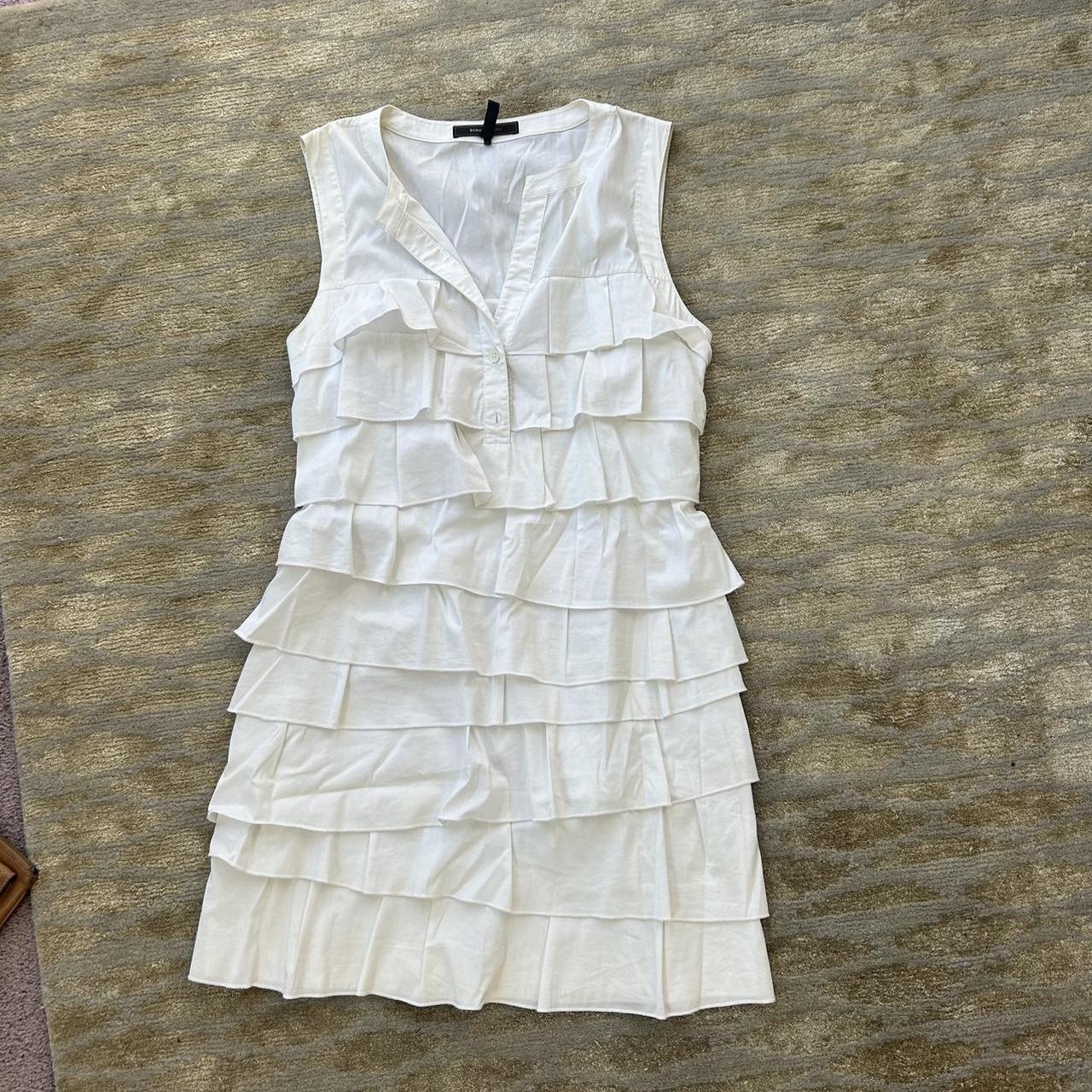 Bcbg white ruffle dress best sale