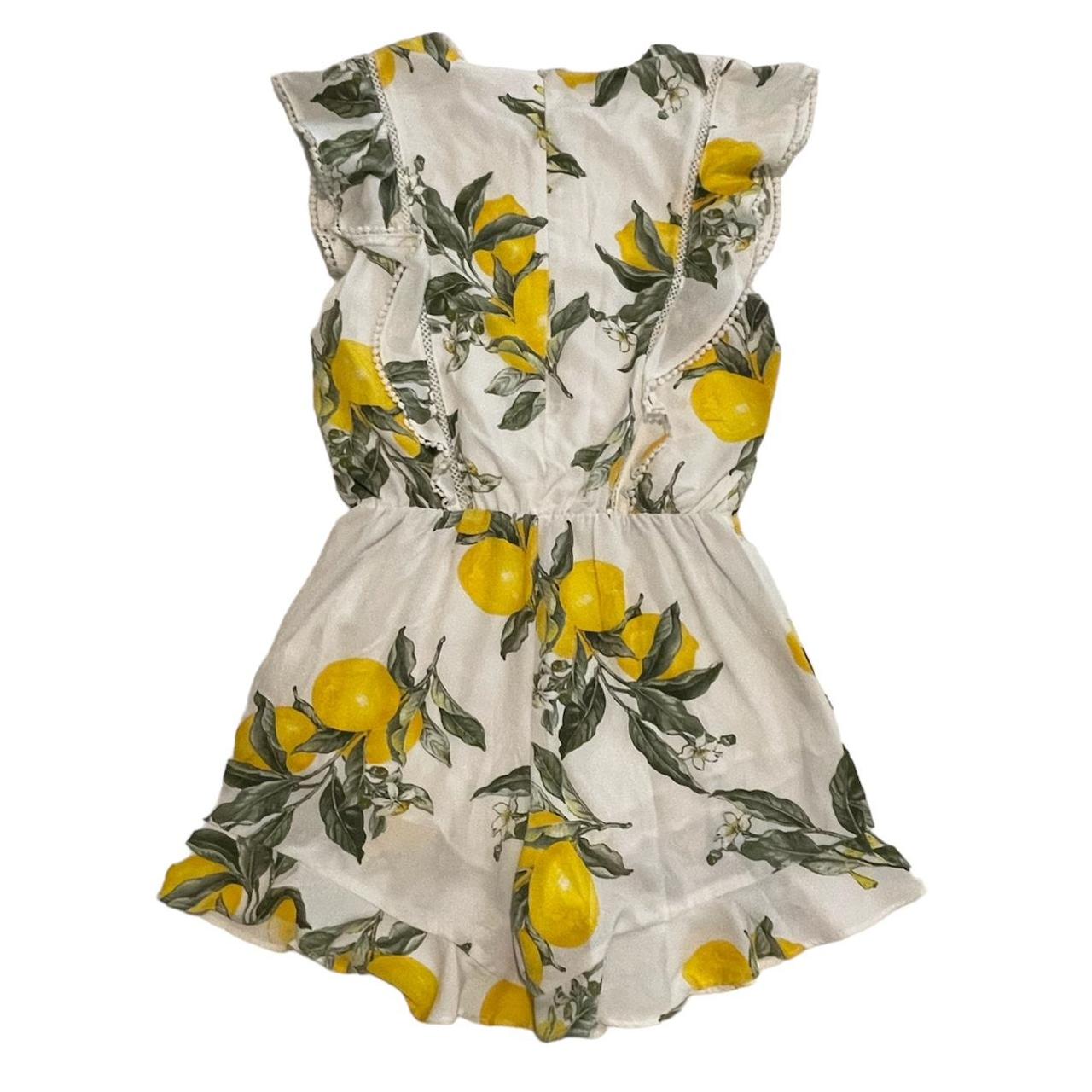 Moon River Lemon Lined Ruffle Romper Size