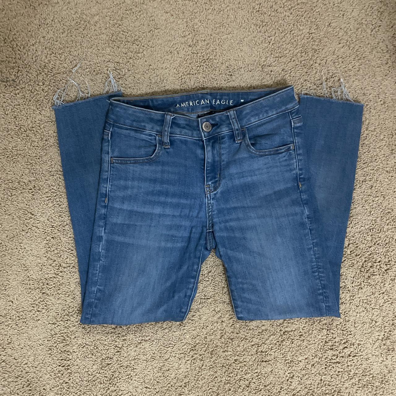 American Eagle blue skinny jeans fits xs/s/m because - Depop