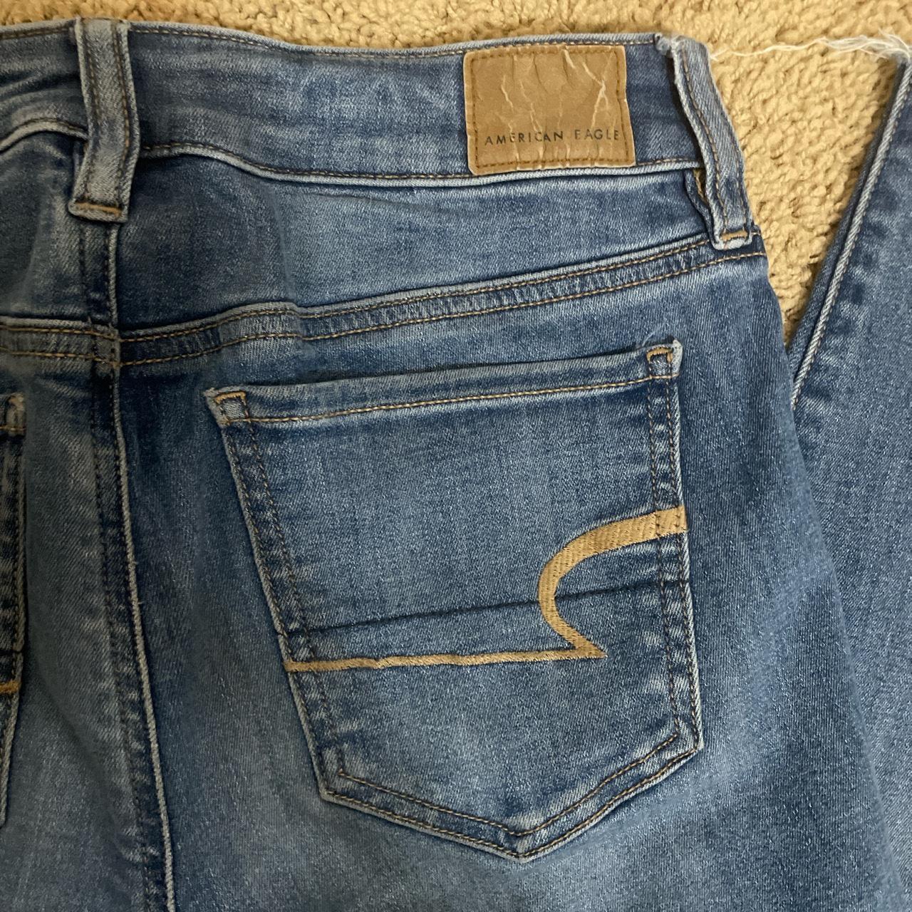 American Eagle blue skinny jeans fits xs/s/m because - Depop