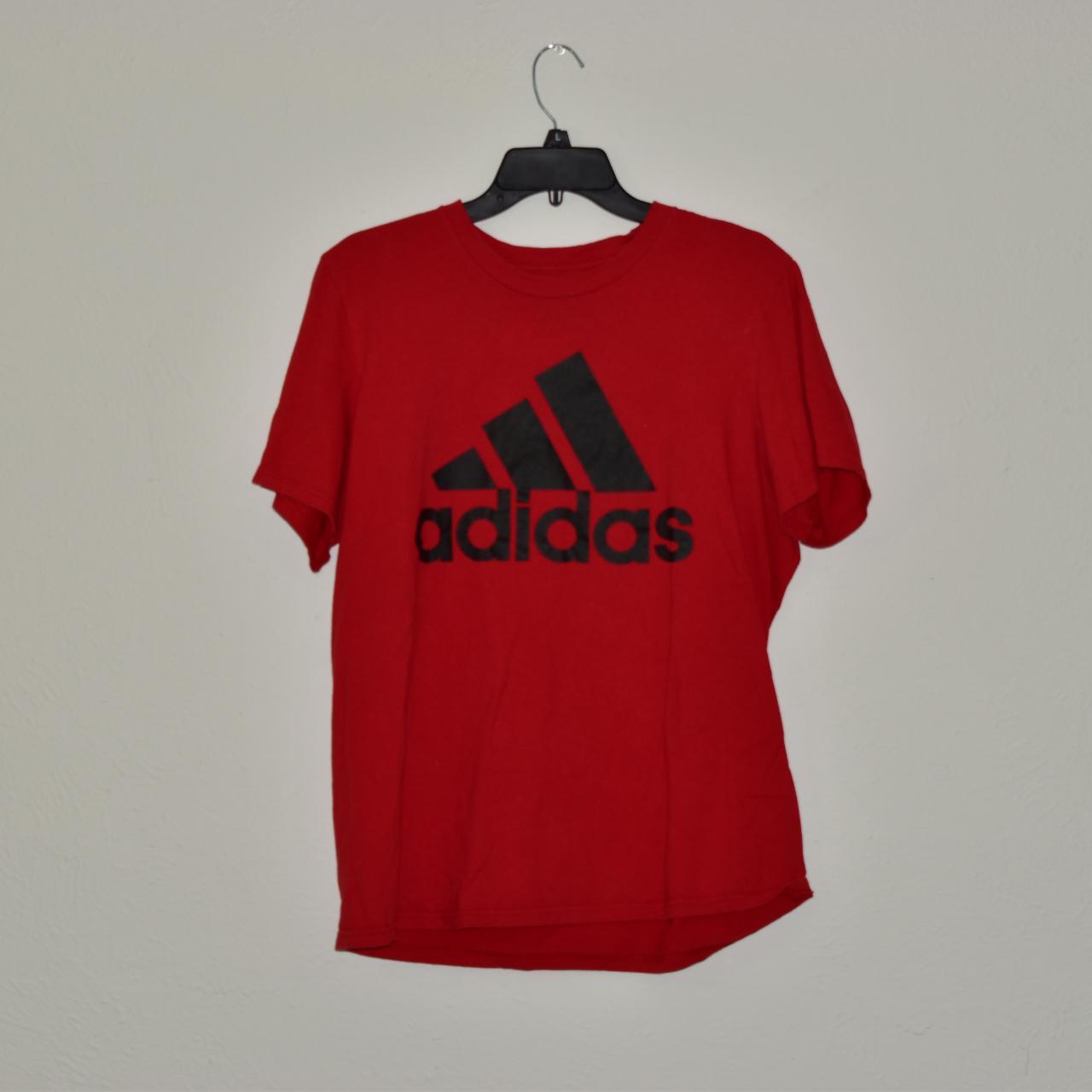 Red Adidas T-shirt - Size Large; Fits like... - Depop