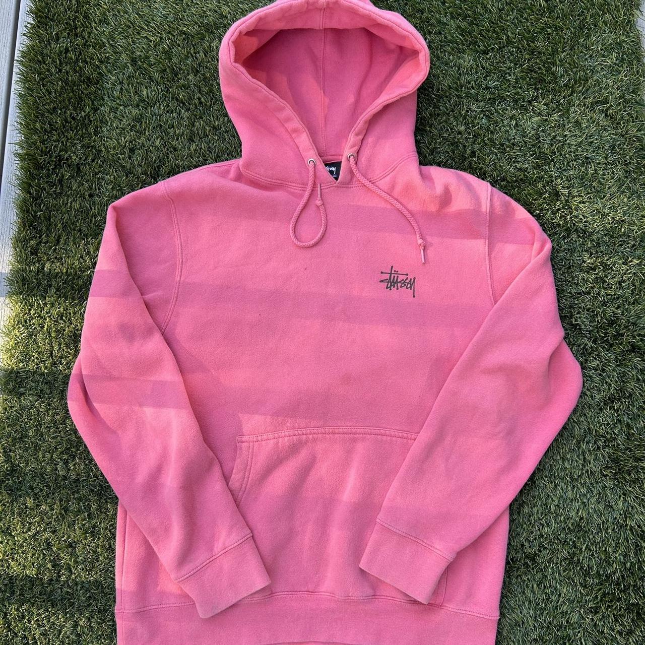 FADED PINK STUSSY HOODIE - Depop