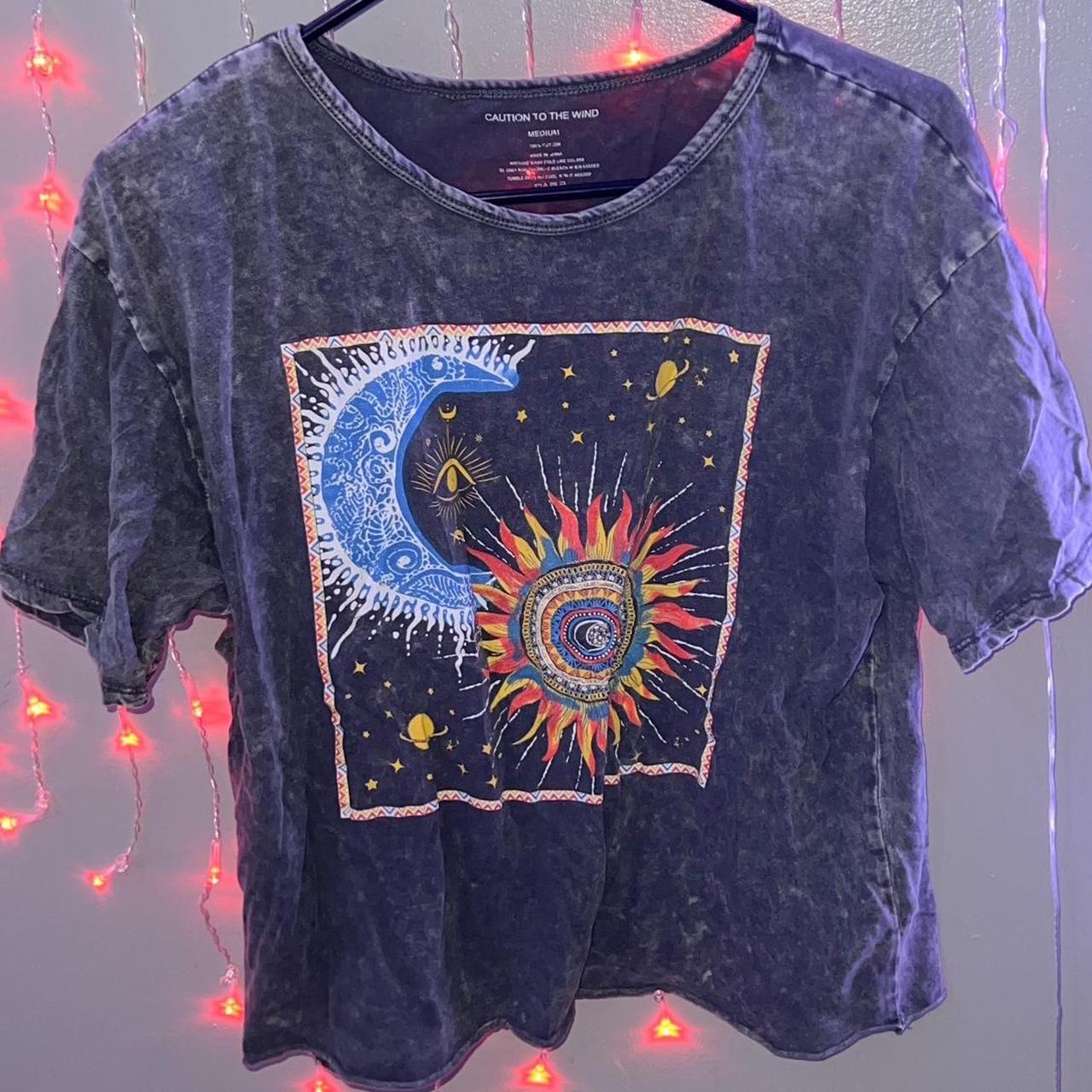 Faded grey sun & moon shirt size M Cation to the... - Depop