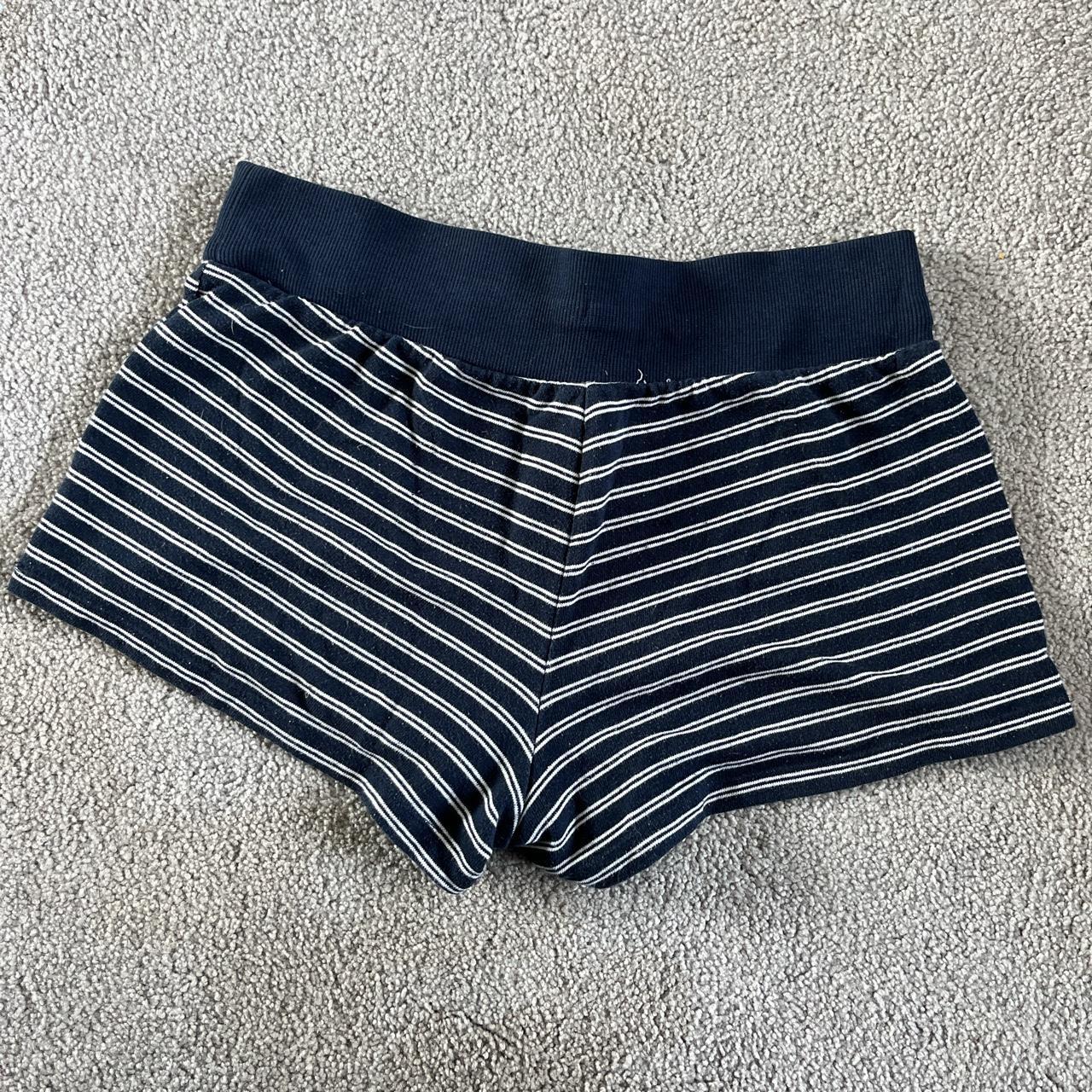 Wildfable xs blue and white striped lounge shorts.... - Depop