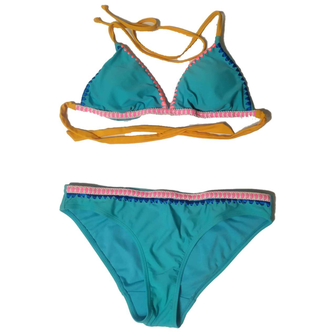 Natalan Aqua Blue Bikini Set Size 12 bikini... Depop