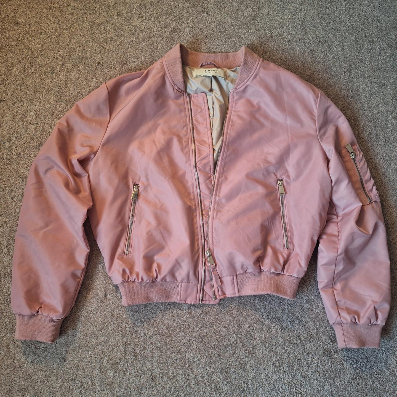 pink Zara Bomber jacket, size small. My... Depop