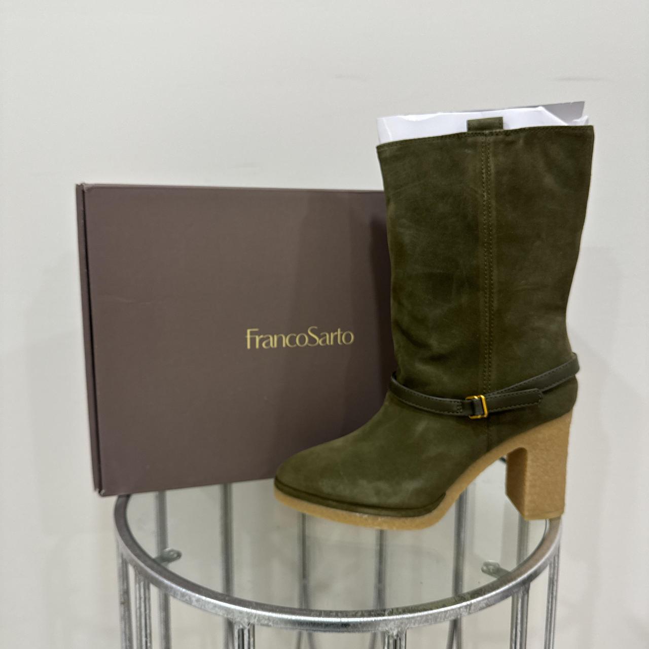 FRANCO SARTO Olive green suede ankle