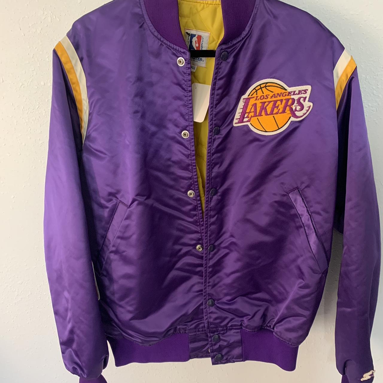 Vtg Starter NBA Los Angeles Lakers Purple Satin Jacket