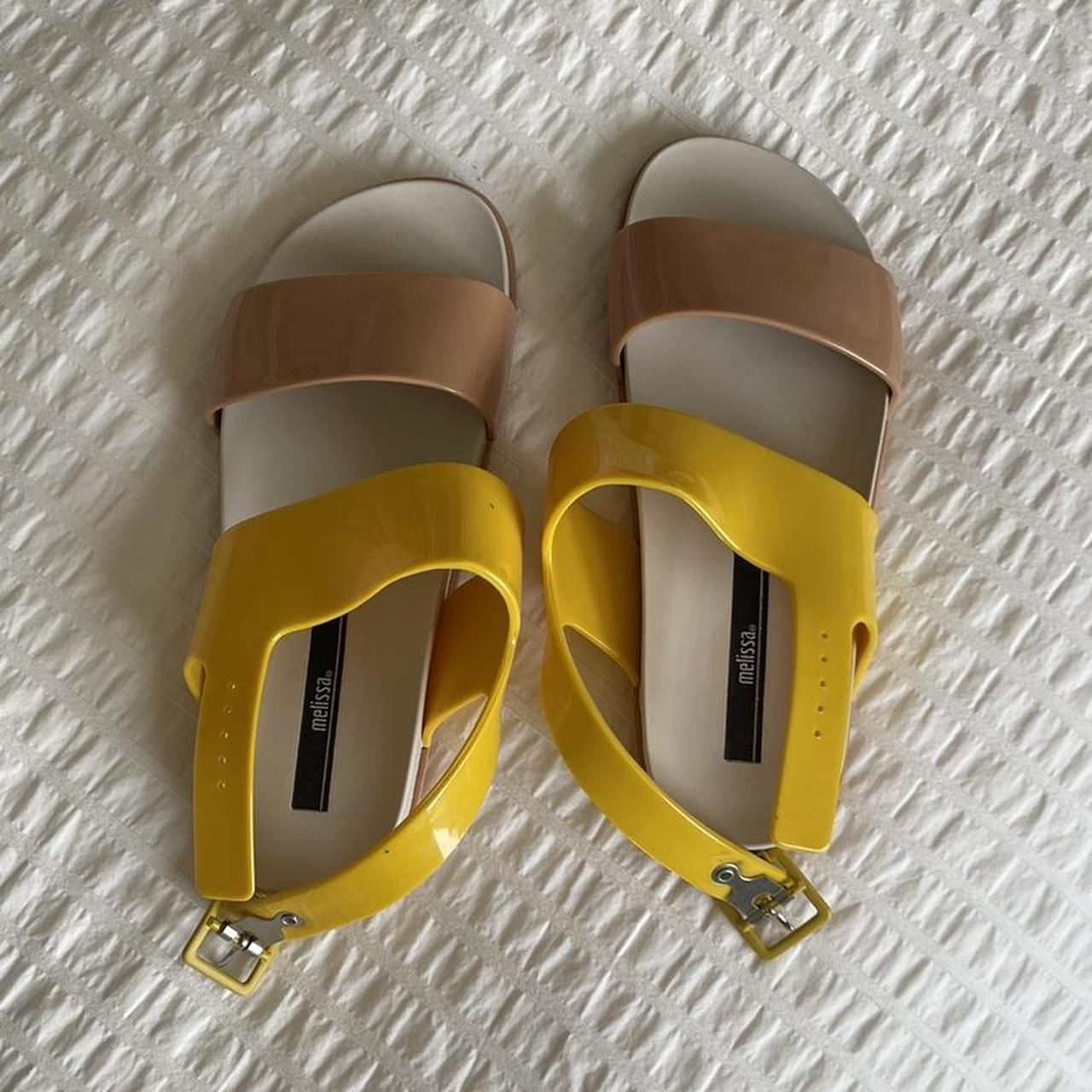 Melissa beige and yellow sandals So cute never worn Depop