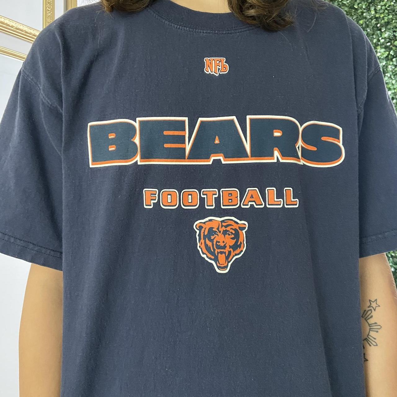 Vintage Bears Navy and orange T Shirt. NFL Football - Depop